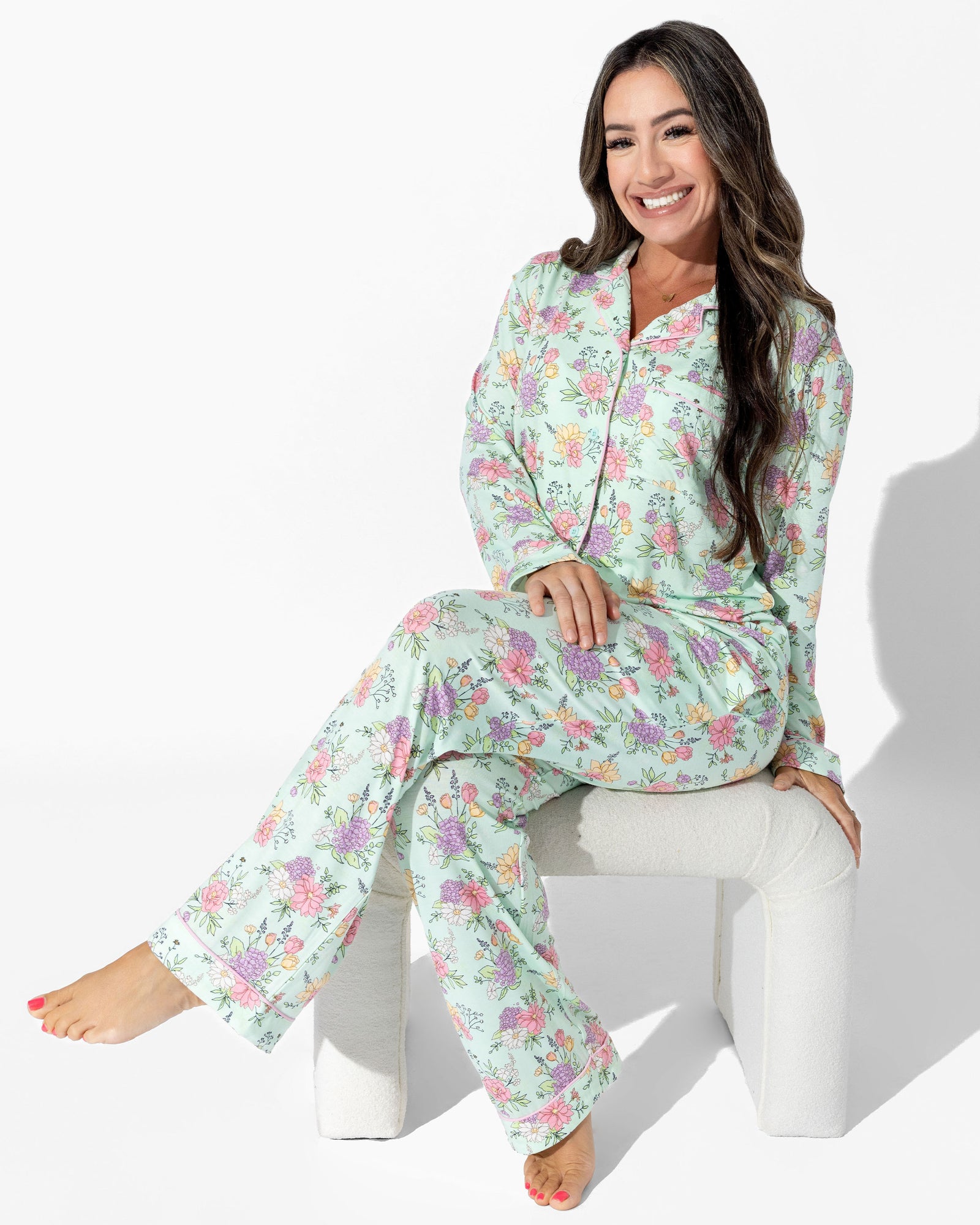 Petals & Posies Bamboo Women's Pajama Set