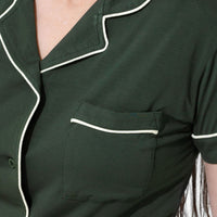 Pine Green Bamboo Women's Pajama Short Set