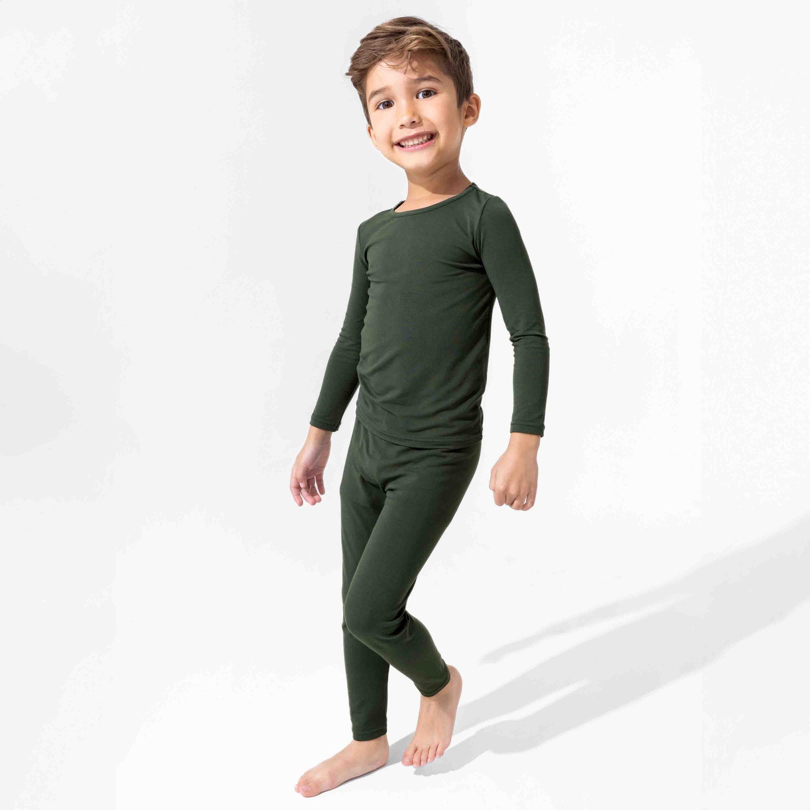 Pine Green Bamboo Kids Pajamas