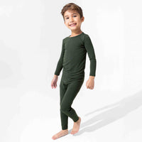 Pine Green Bamboo Kids Pajamas