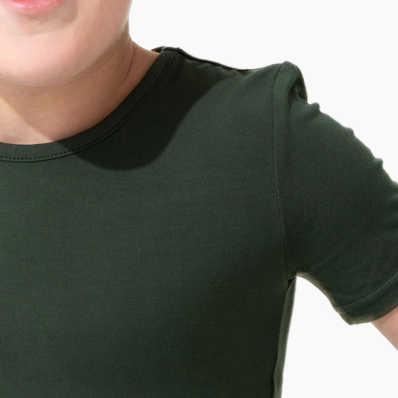 Pine Green Bamboo Kids Pajama Short Set