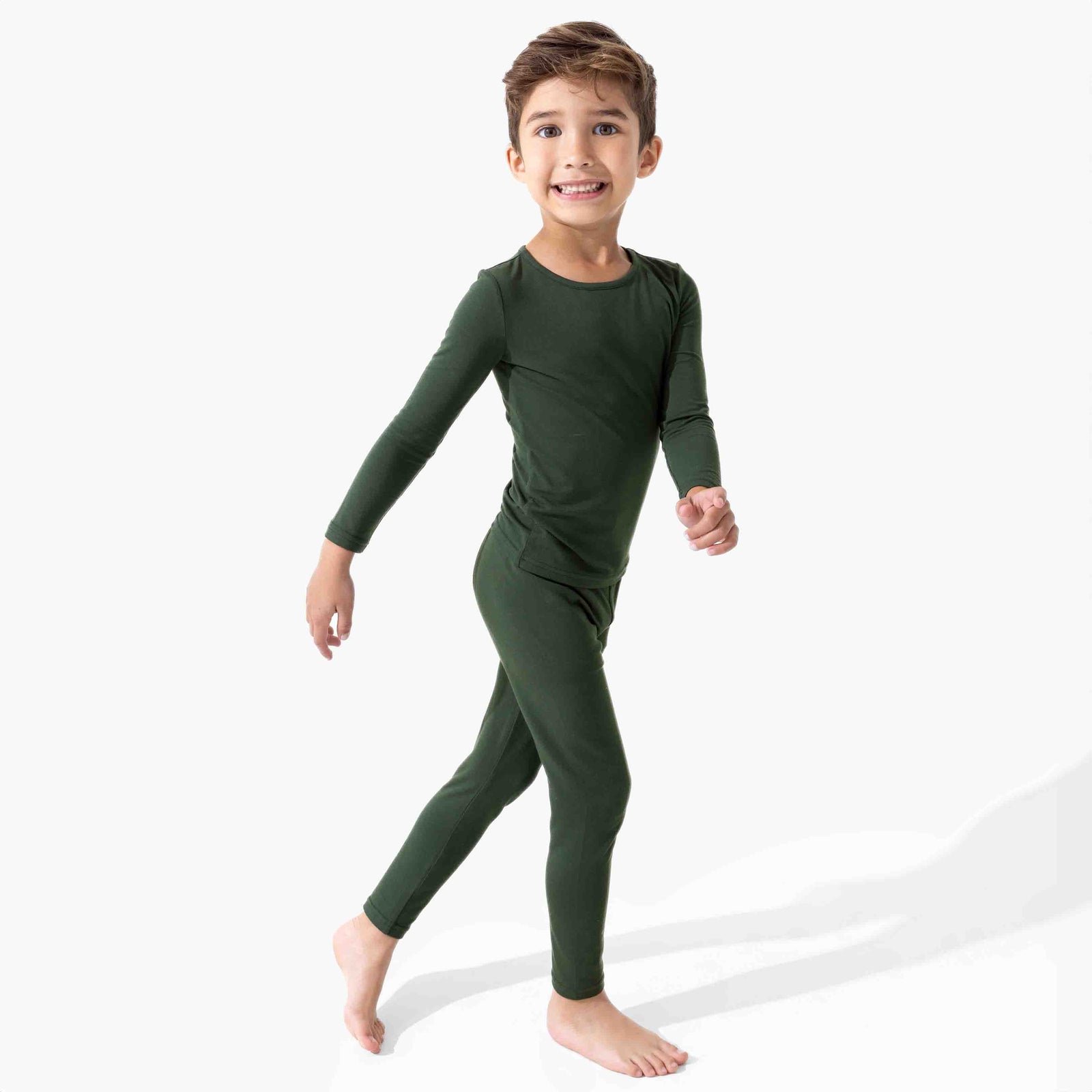 Pine Green Bamboo Kids Pajamas