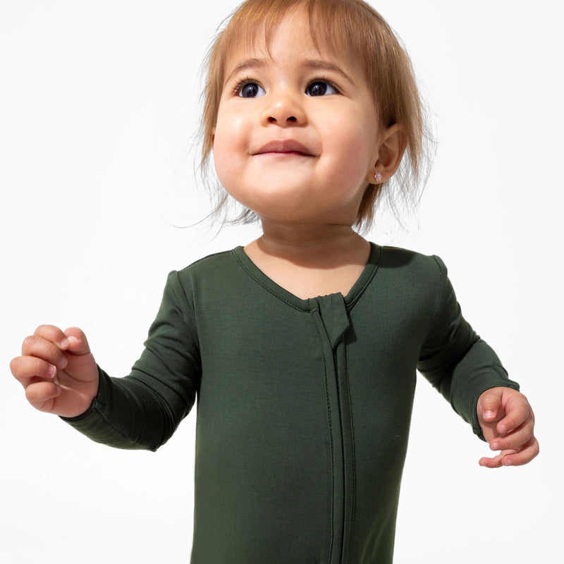 Pine Green Bamboo Convertible Footie