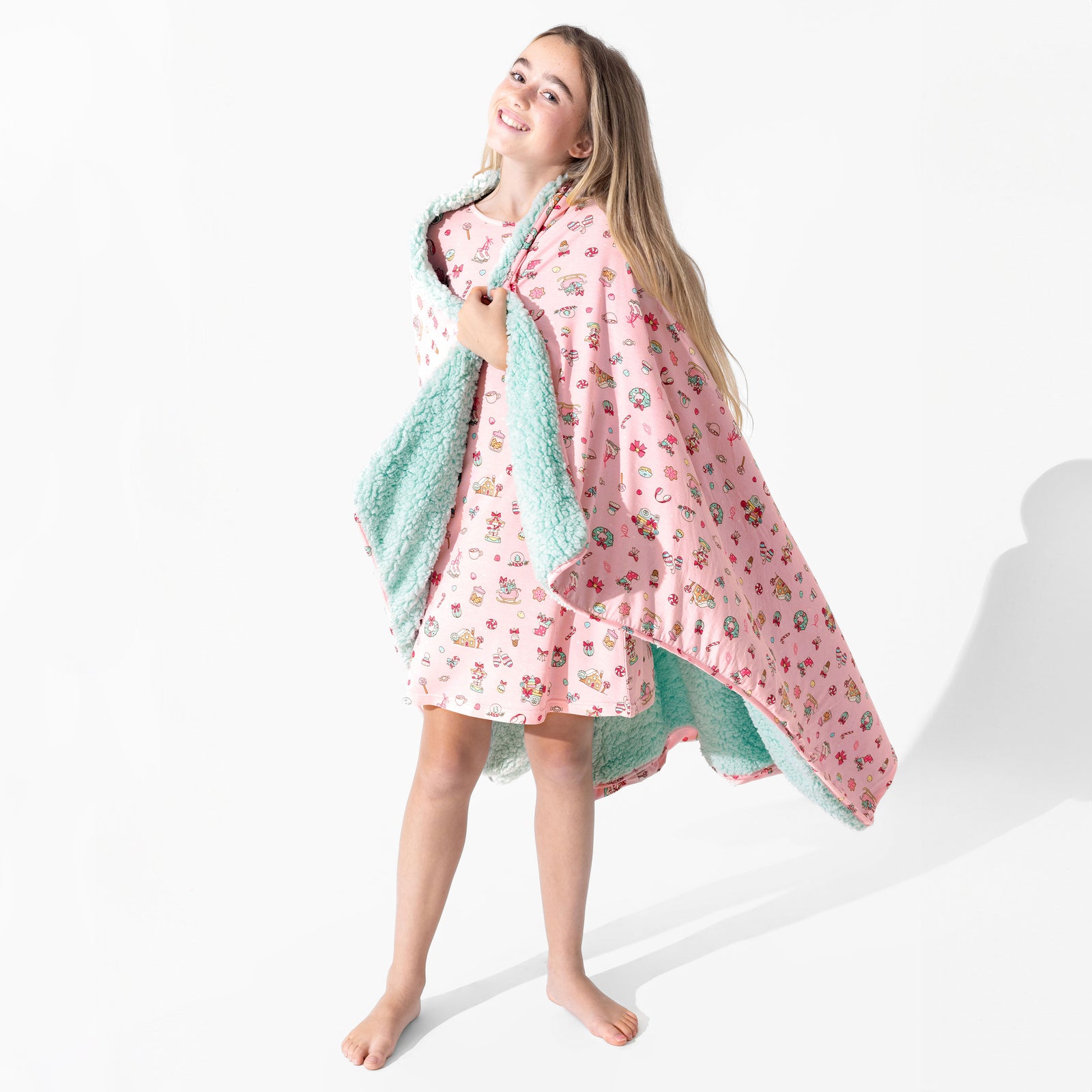 Candy Cane Lane Bamboo Girls' Long Sleeve Dress