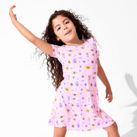 The Eye Pink Bamboo Girls' Sleeveless Dress