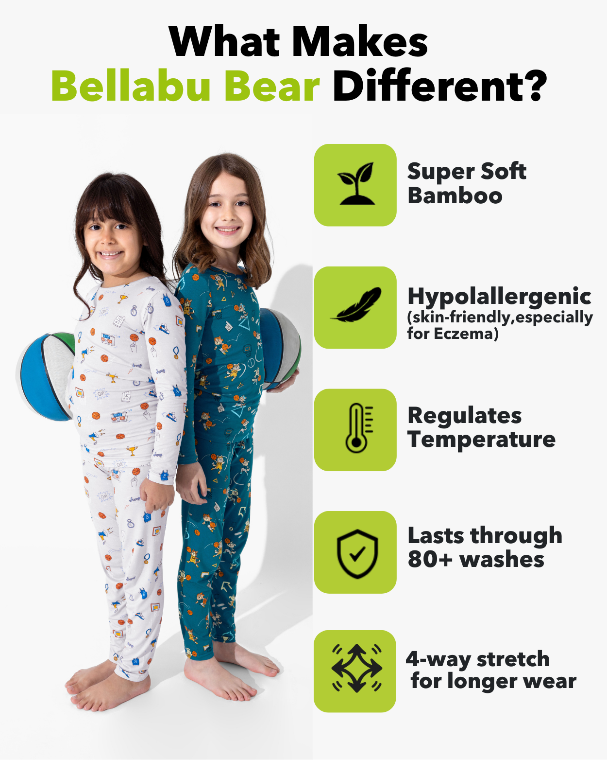 All Star Basketball Bamboo Kids Pajamas