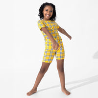 Clueless Total Betty Plaid Bamboo Kids Pajama Short Set