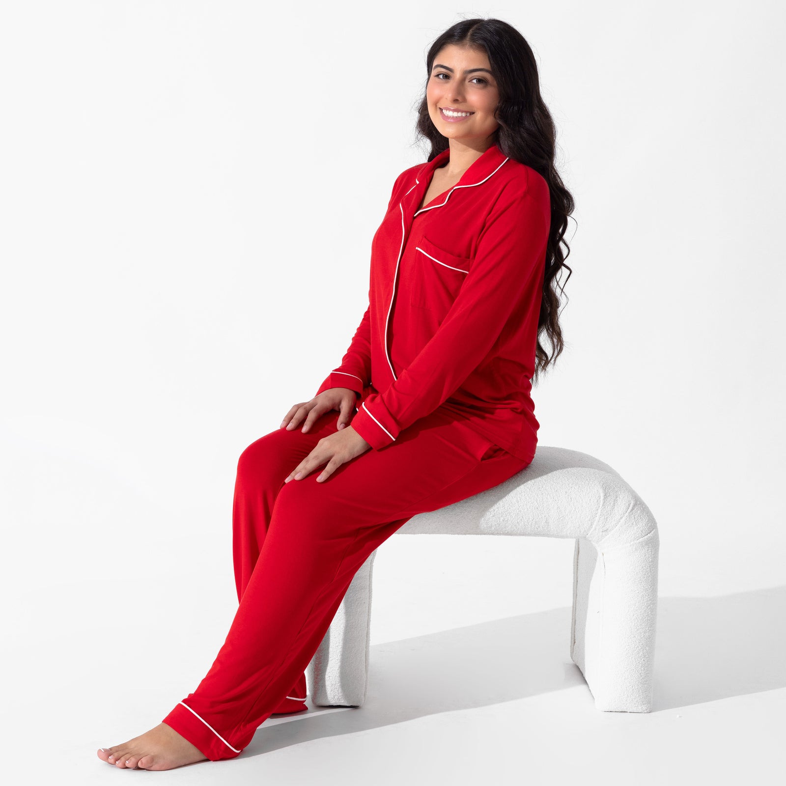 Winterberry Red Bamboo Women's Trim PJ Set
