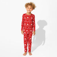 Polar Isle Red Bamboo Kids Pajamas