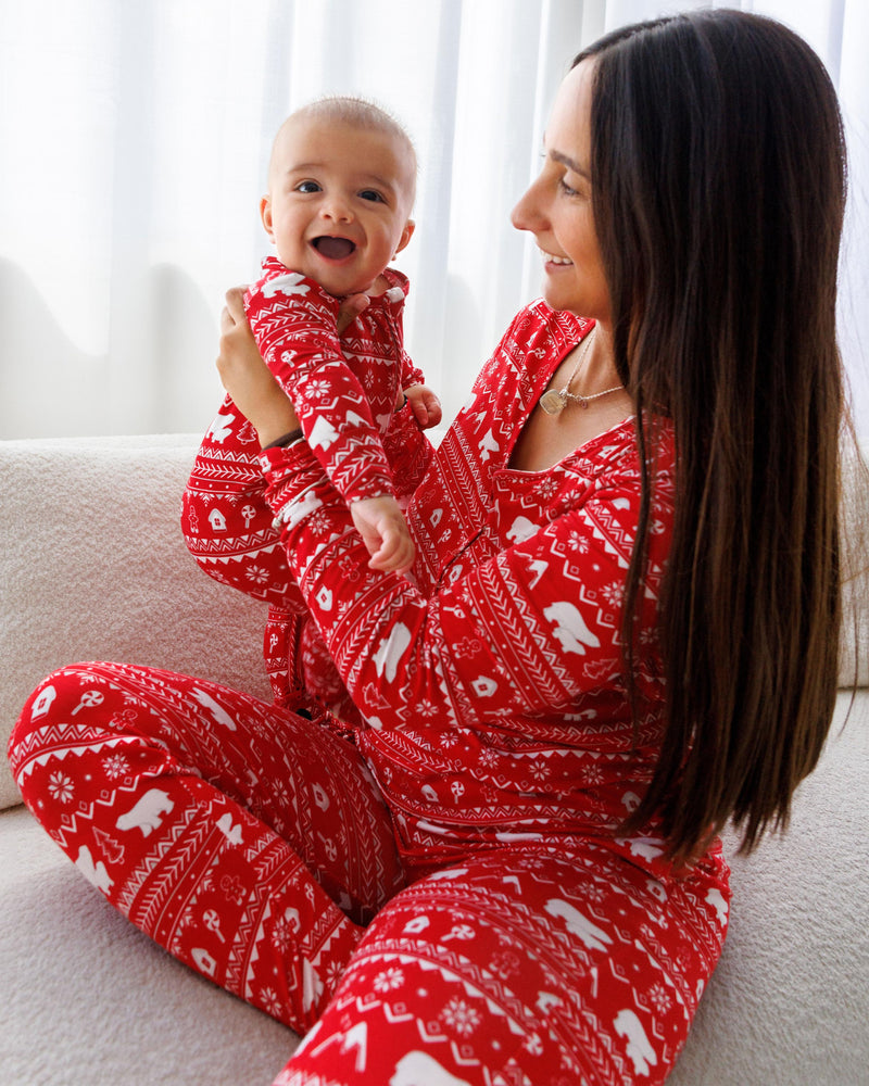 Polar Isle Red Bamboo Women's Pajama Set