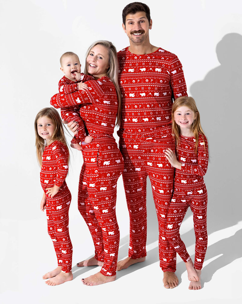 Polar Isle Red Bamboo Women's Pajama Set