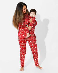 Polar Isle Red Bamboo Women's Pajama Set