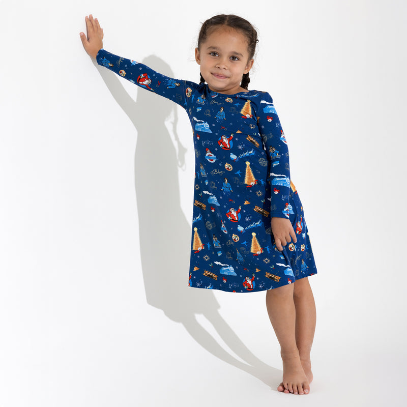 The Polar Express Holiday Matching Bamboo Dress 2T
