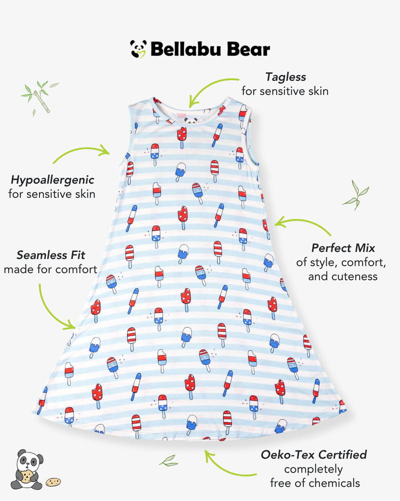 Popsicles Bamboo Girls' Sleeveless Dress