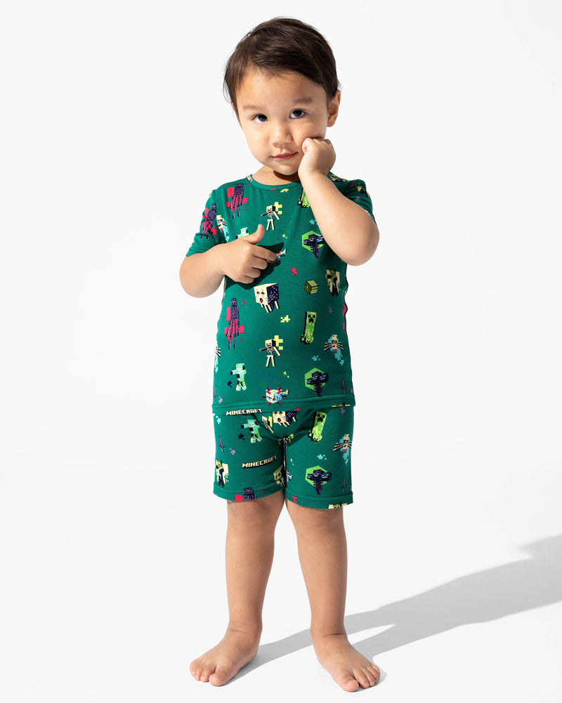 Minecraft: Midnight Mobs Bamboo Kids Pajama Short Set