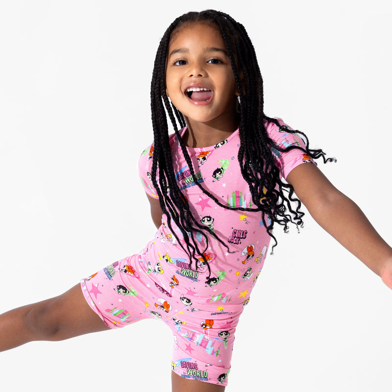 Powerpuff Girls Saving Bedtime Bamboo Kids Pajama Short Set