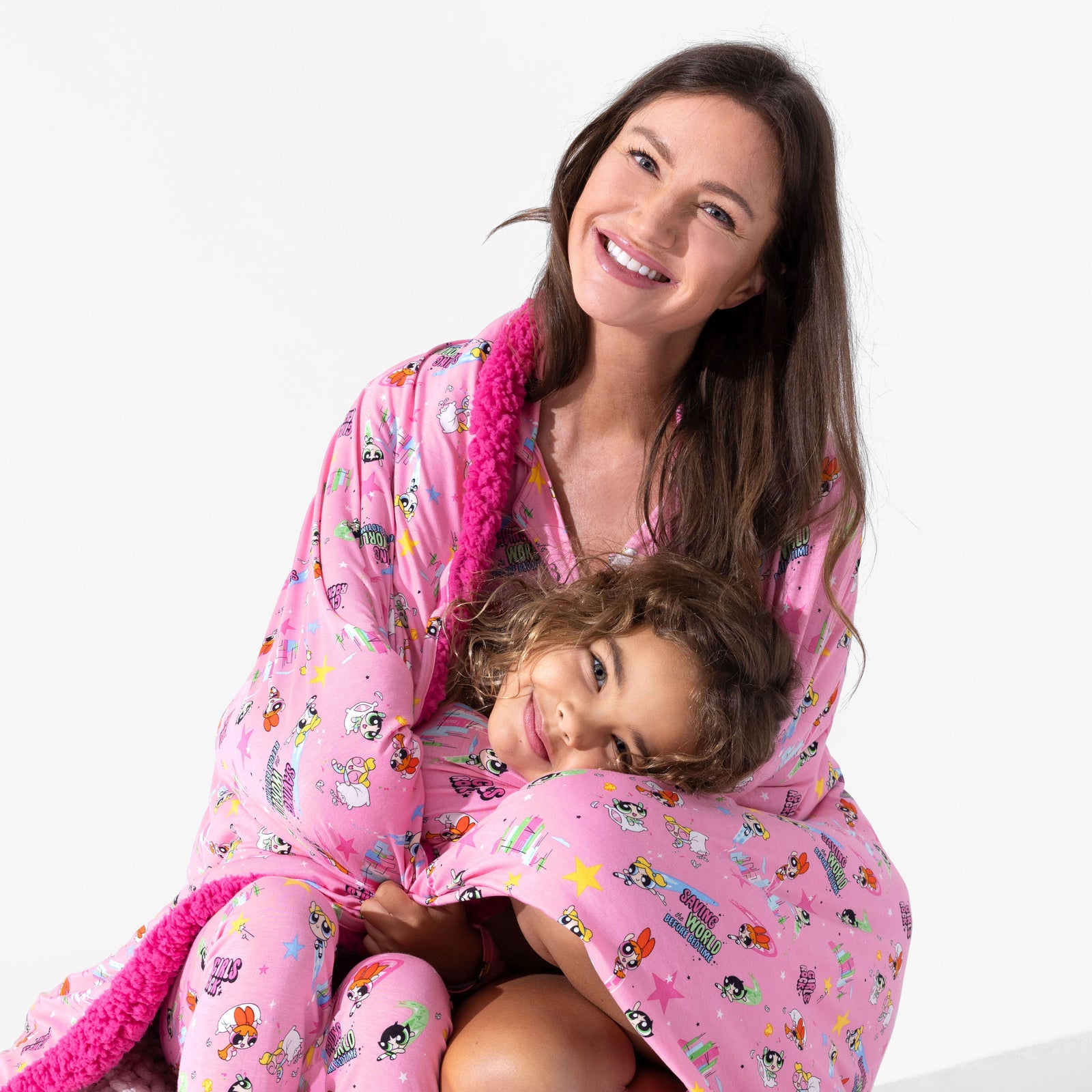 Powerpuff Girls Saving Bedtime Bamboo Sherpa Blanket