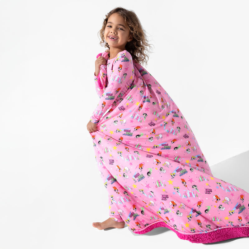 Powerpuff Girls Saving Bedtime Bamboo Sherpa Blanket