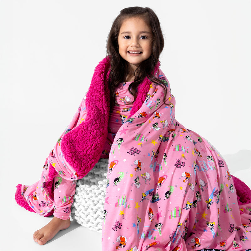 Powerpuff Girls Saving Bedtime Bamboo Sherpa Blanket