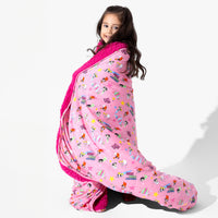 Powerpuff Girls Saving Bedtime Bamboo Sherpa Blanket