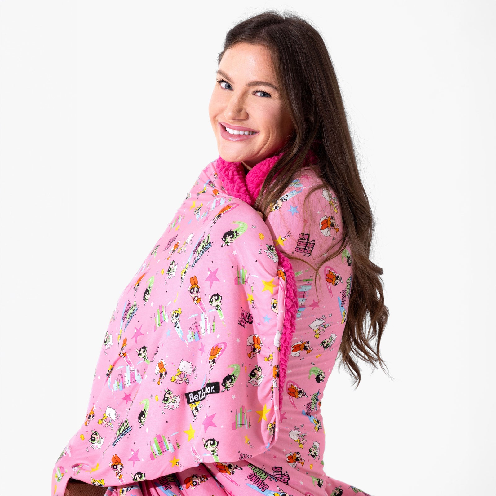 Powerpuff Girls Saving Bedtime Bamboo Sherpa Blanket