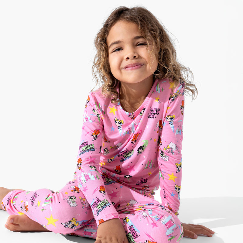 Powerpuff Girls Saving Bedtime Bamboo Kids Pajamas