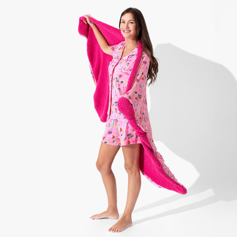 Powerpuff Girls Saving Bedtime Bamboo Sherpa Blanket