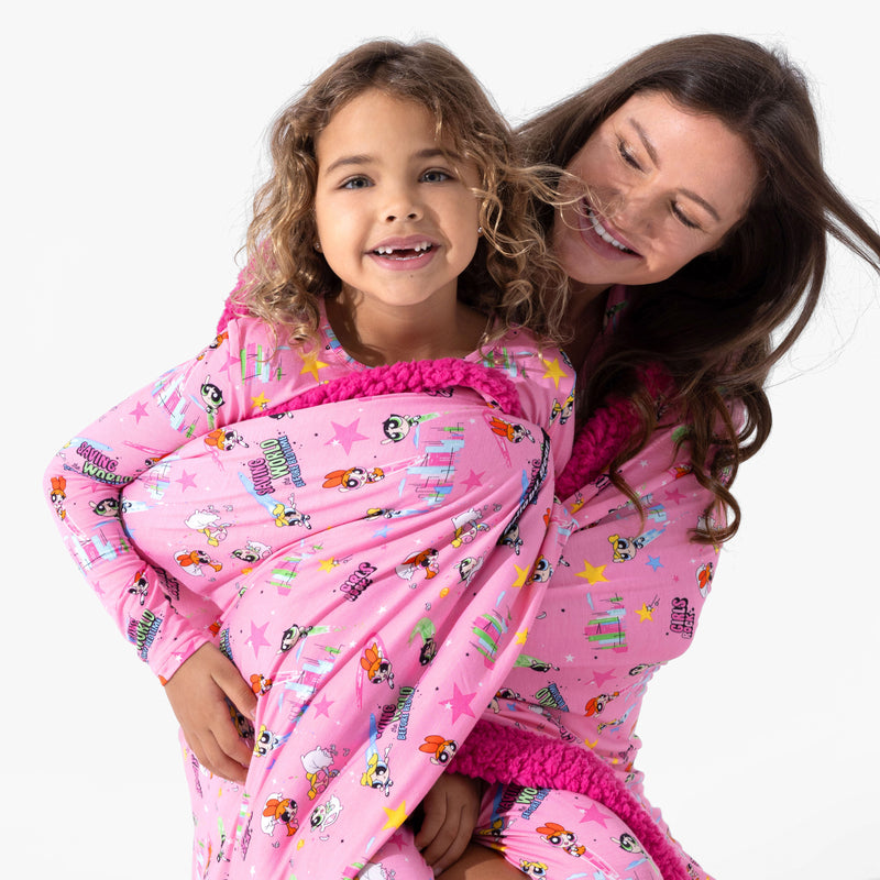 Powerpuff Girls Saving Bedtime Bamboo Sherpa Blanket