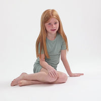 Misty Green Bamboo Kids Pajama Short Set