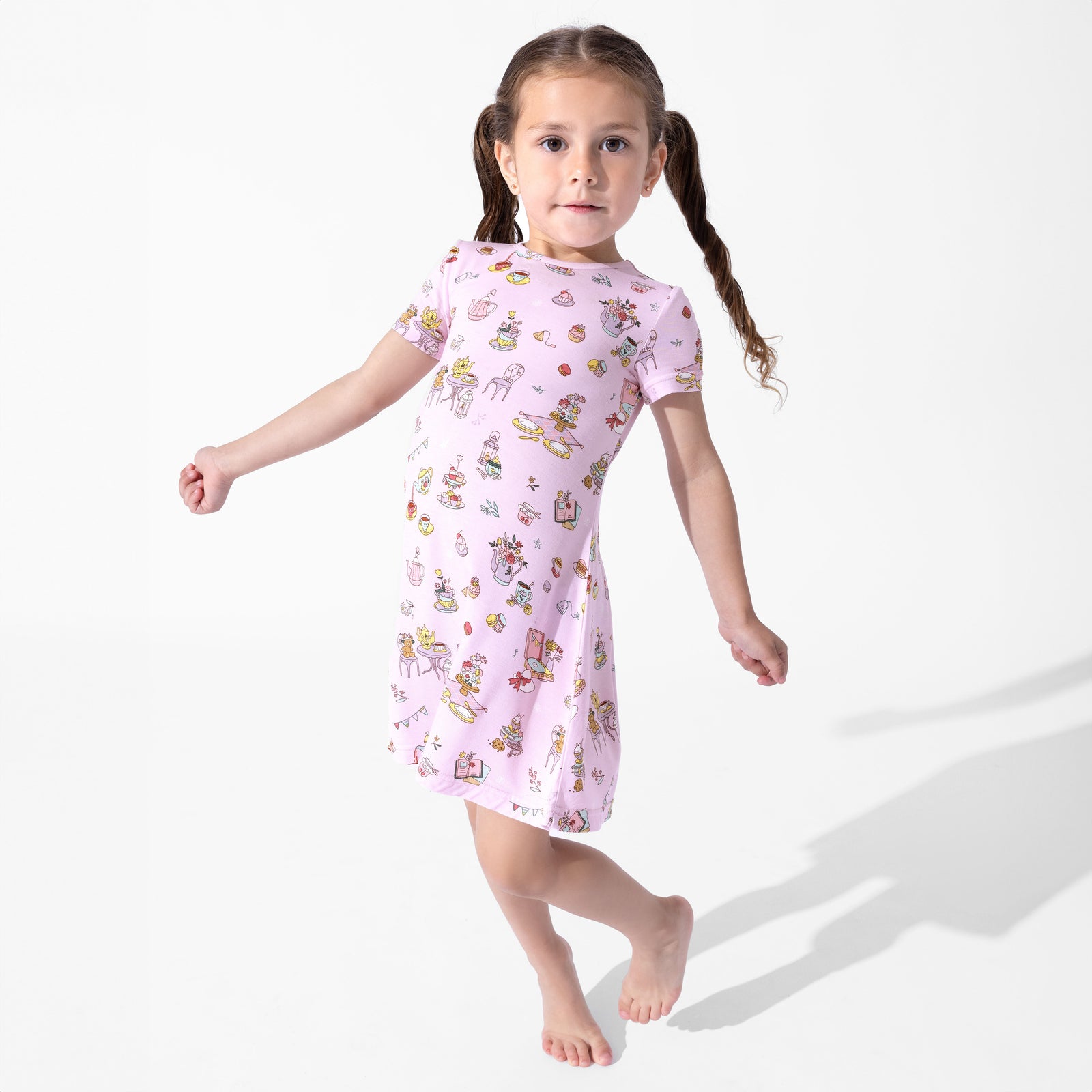 Tea Party Bamboo Girls' Short Sleeve Dress