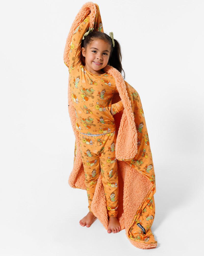 Pumpkin Bamboo Sherpa Blanket