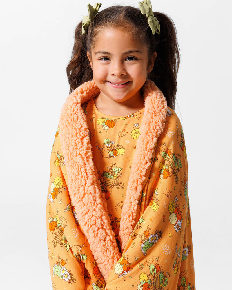 Pumpkin Bamboo Sherpa Blanket