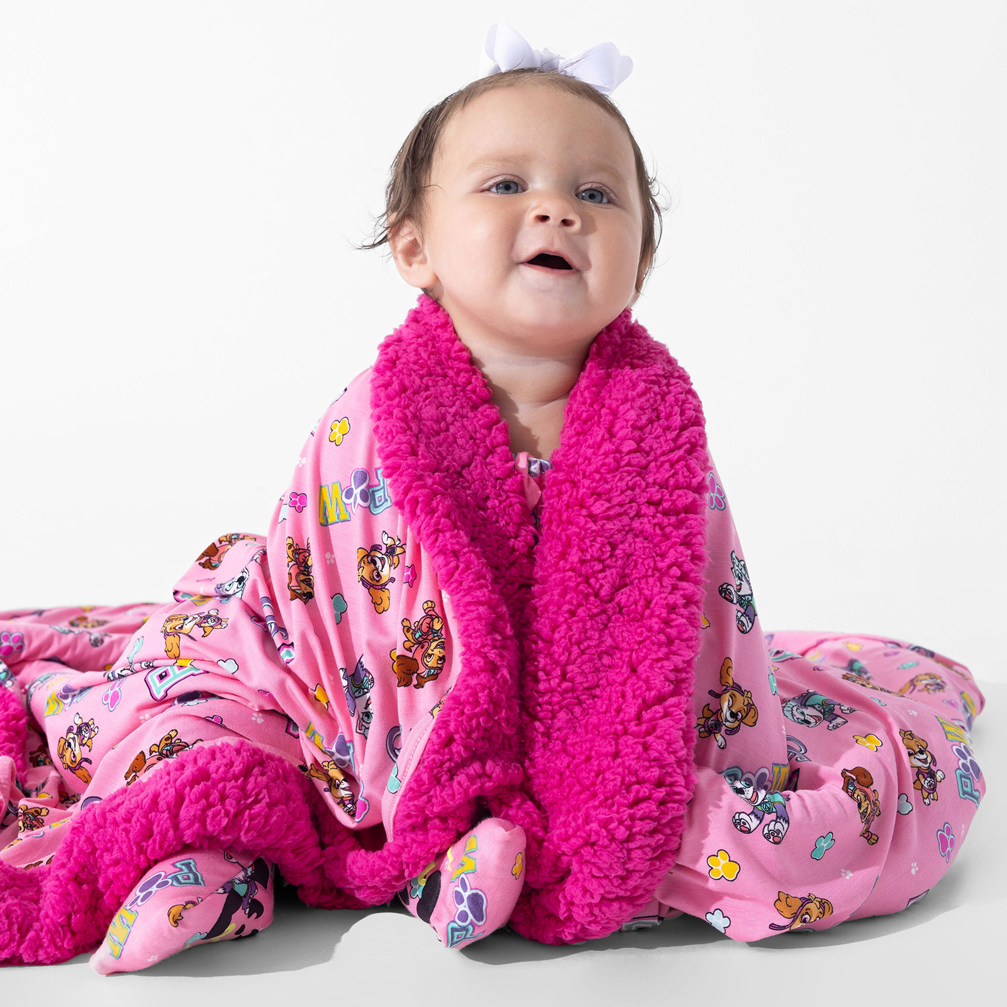 PAW Patrol Varsity Pink Bamboo Sherpa Blanket – Cozy & Eco