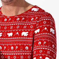 Polar Isle Red Bamboo Men's Pajama Set