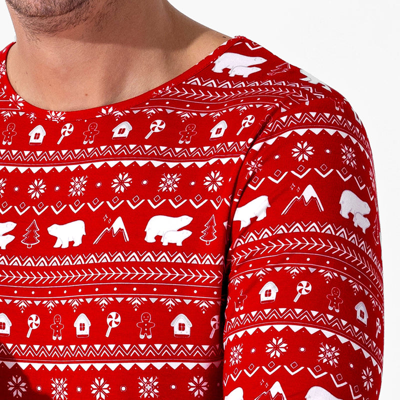 Polar Isle Red Bamboo Men's Pajama Set