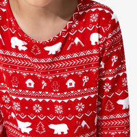 Polar Isle Red Bamboo Kids Pajamas