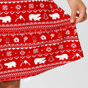 Polar Isle Red Bamboo Girls' Long Sleeve Dress