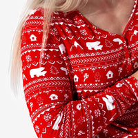 Polar Isle Red Bamboo Women's Pajama Set