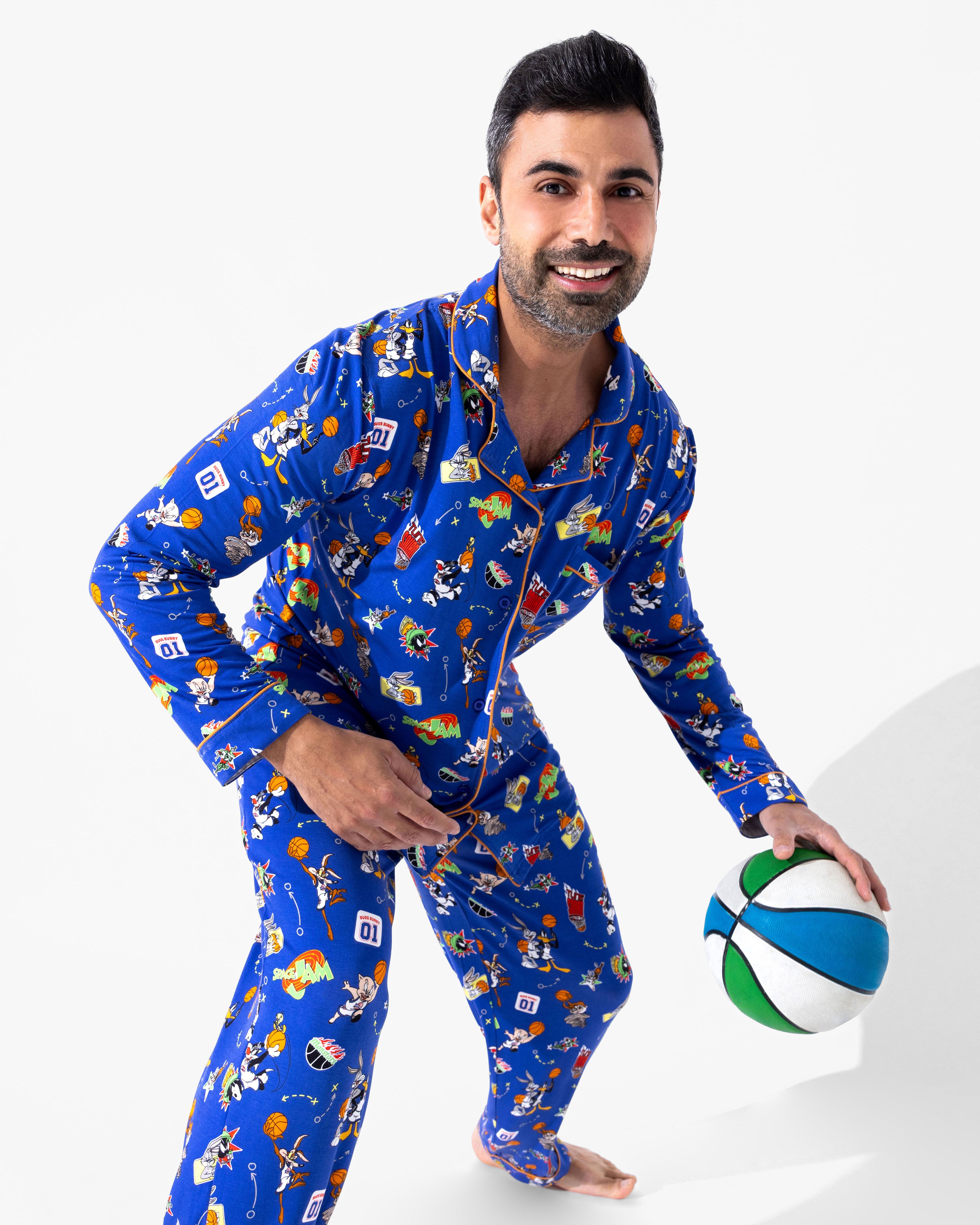 未使用　boomerang logo pajama shirt XL Camiseta Space Jam Pernalonga e Patolino Stars
