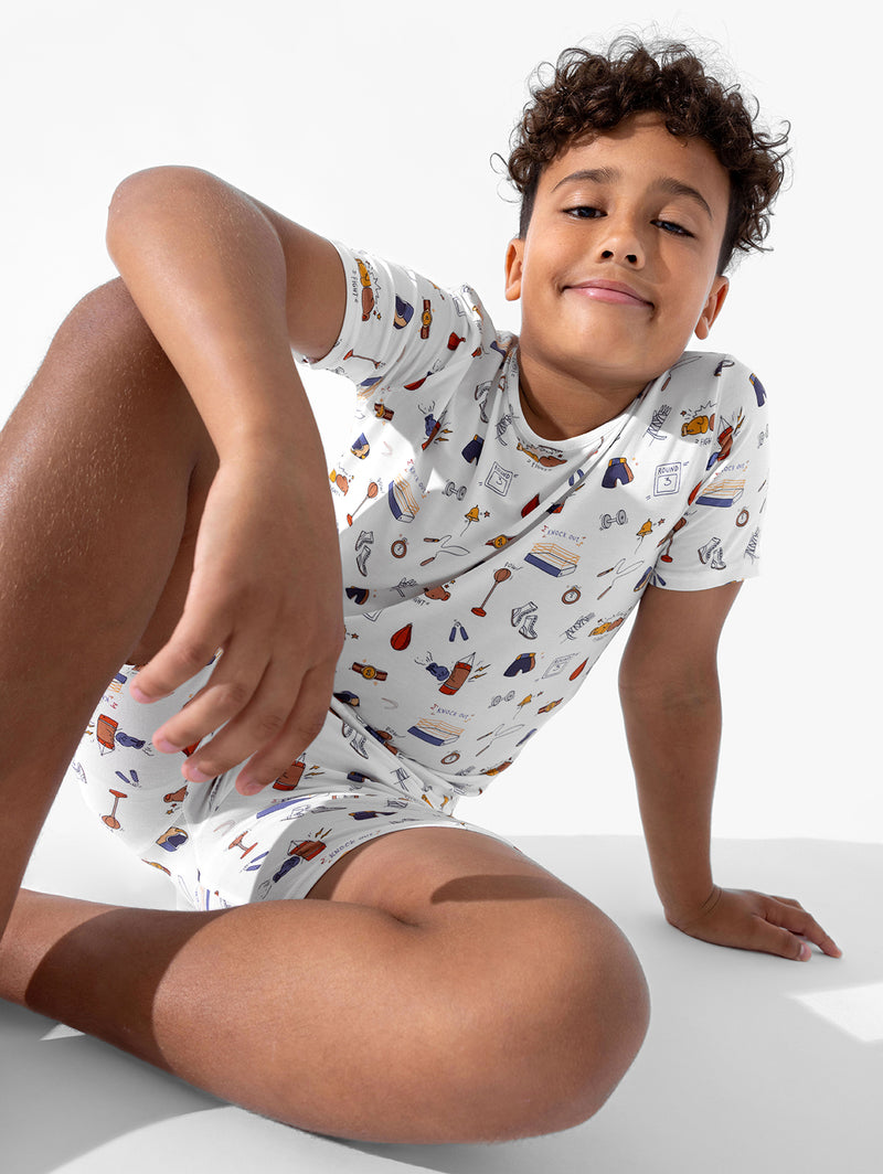 Boxing Bamboo Kids Pajama Short Set