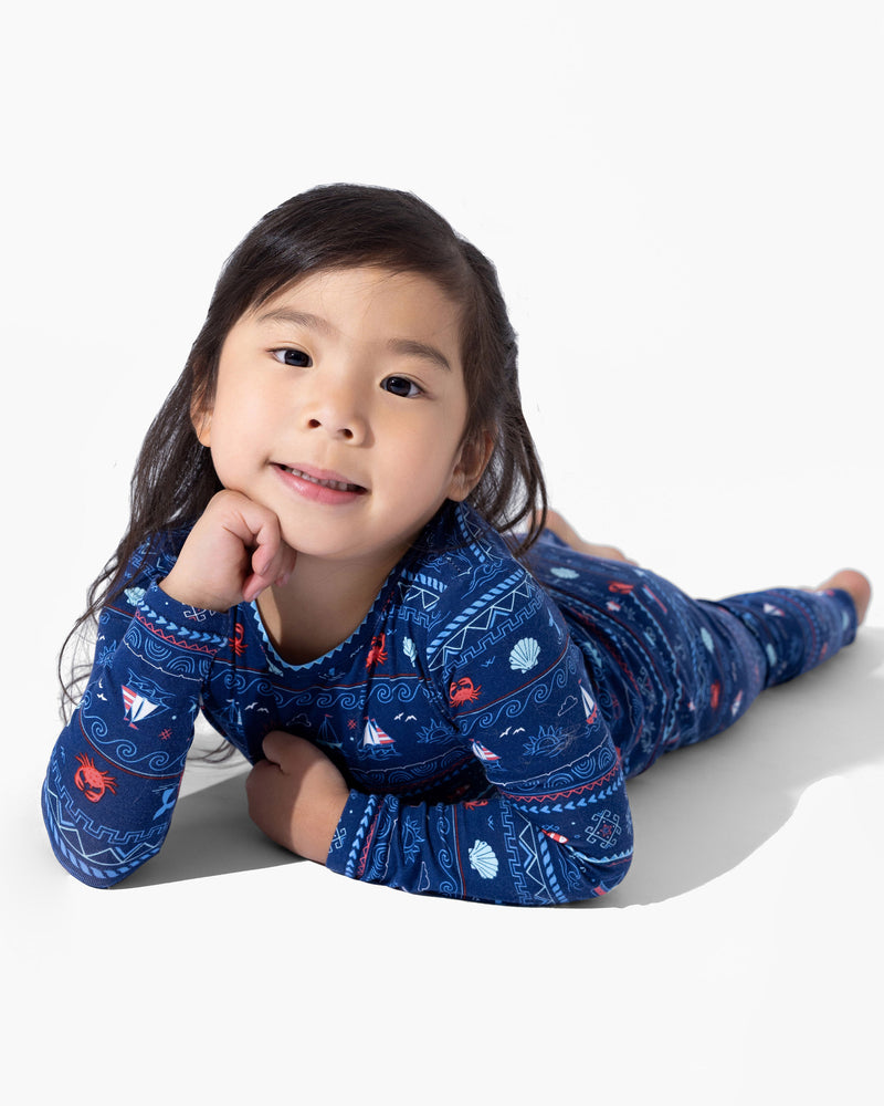 Sail Away Fair Isle Bamboo Kids Pajamas