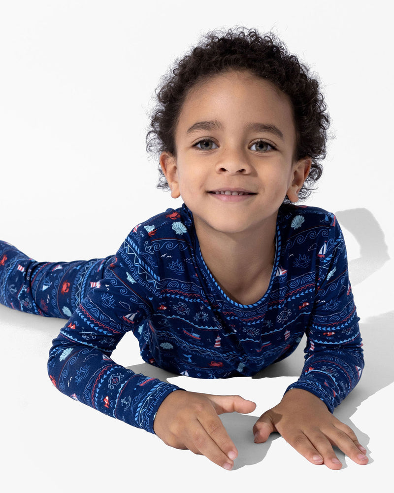 Sail Away Fair Isle Bamboo Kids Pajamas