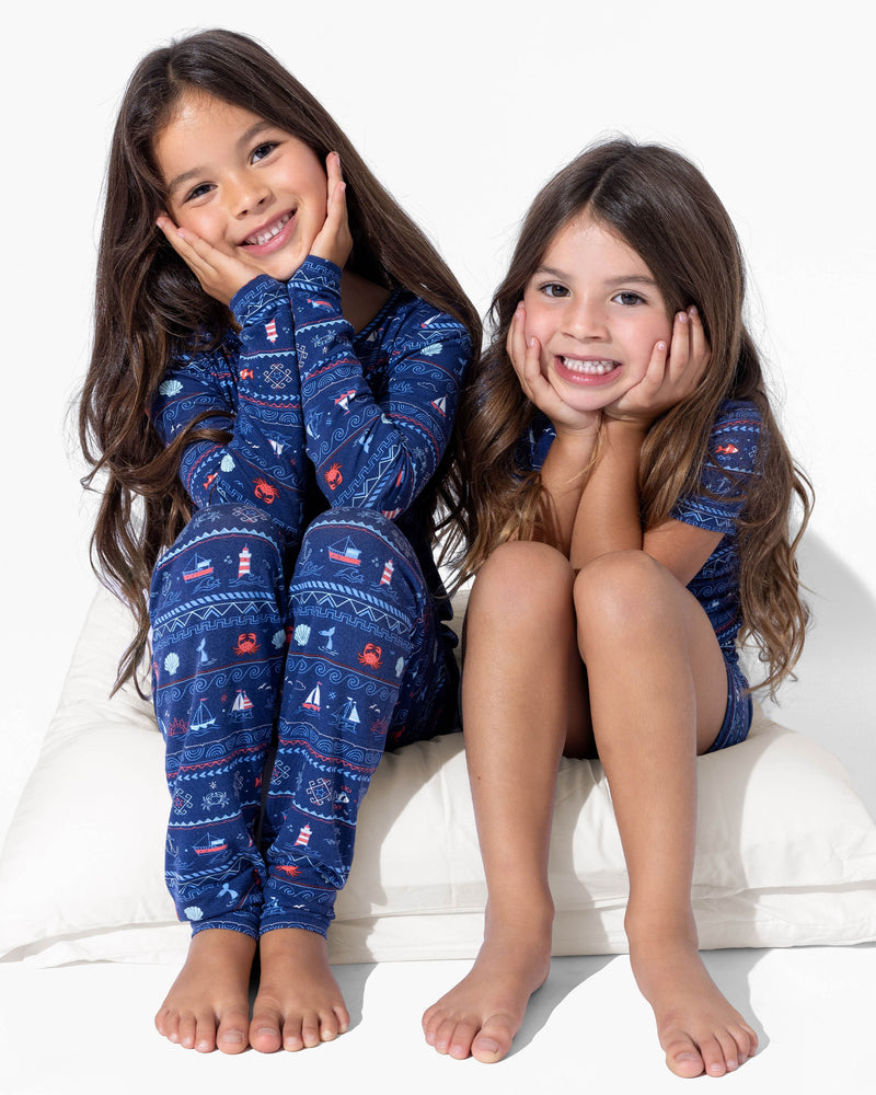 Sail Away Fair Isle Bamboo Kids Pajamas