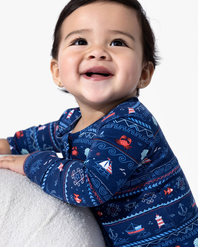 Sail Away Fair Isle Bamboo Convertible Footie