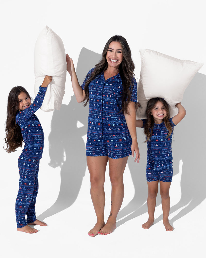 Sail Away Fair Isle Bamboo Women's Pajama Shorts Set