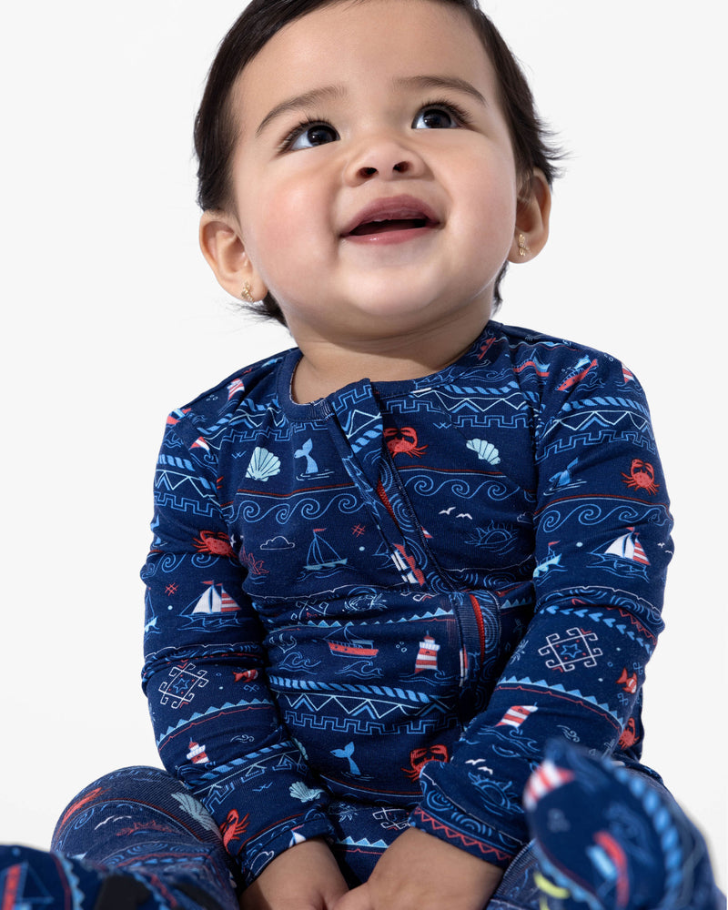 Sail Away Fair Isle Bamboo Convertible Footie