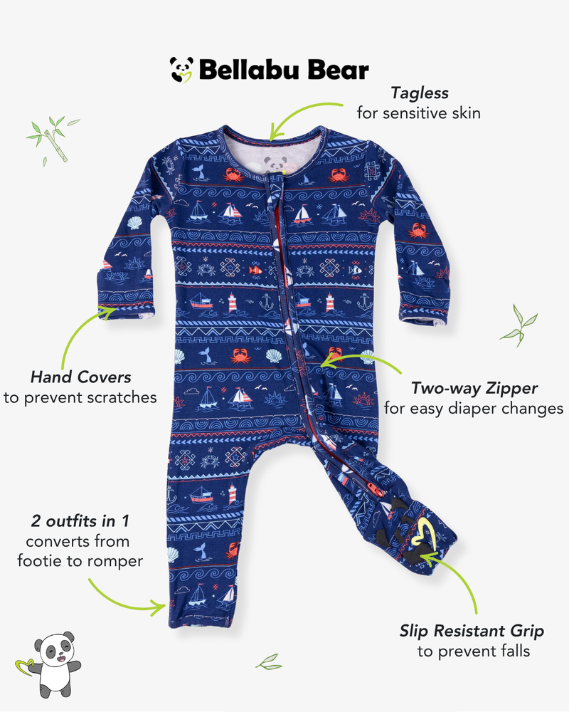 Sail Away Fair Isle Bamboo Convertible Footie