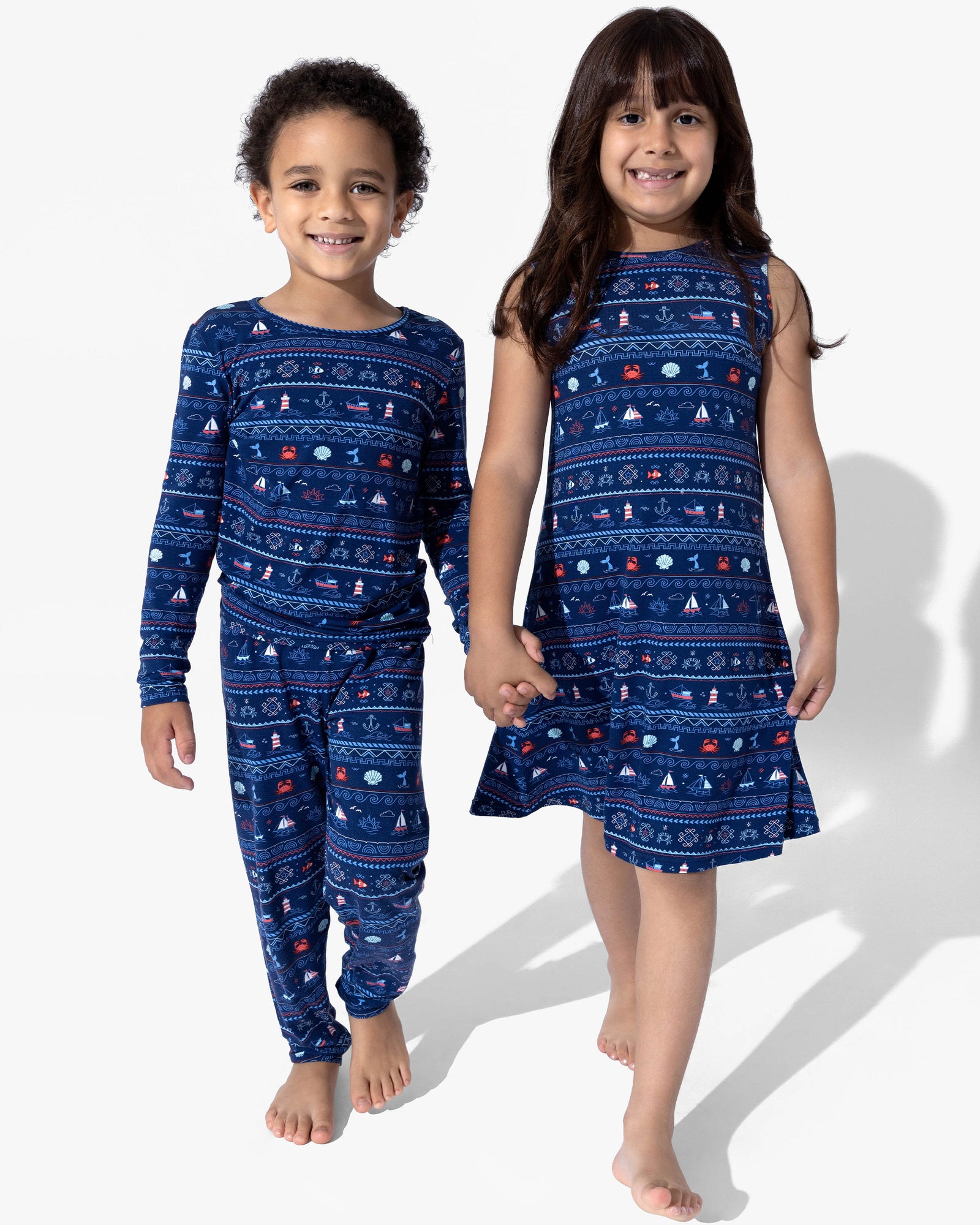 Sail Away Fair Isle Bamboo Kids Pajamas