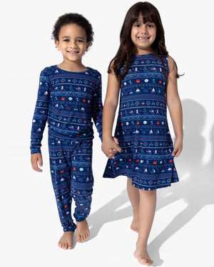 Sail Away Fair Isle Bamboo Girls' Sleeveless Dress