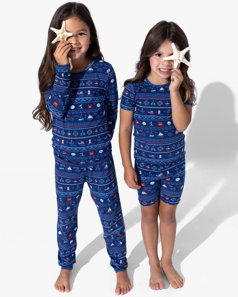 Sail Away Fair Isle Bamboo Kids Pajamas